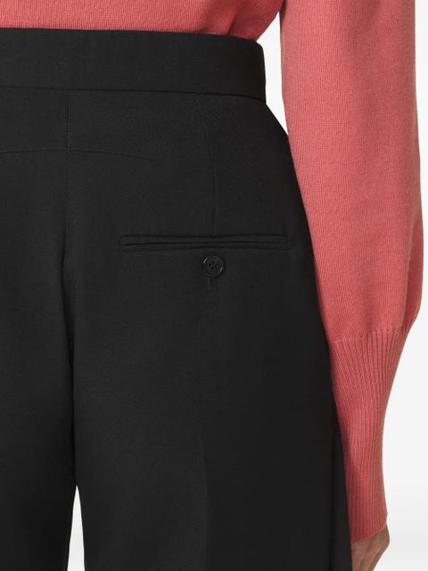 Lanvin ruffle-detail side-zip trousers - Black