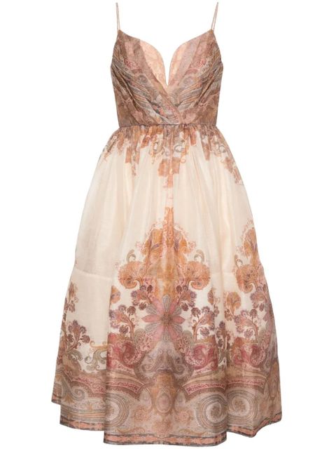 ZIMMERMANN Illustration midi dress - Neutrals - zdjęcie produktu nr 1