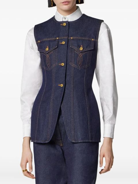 Versace denim button-up vest - Blue - zdjęcie produktu nr 2