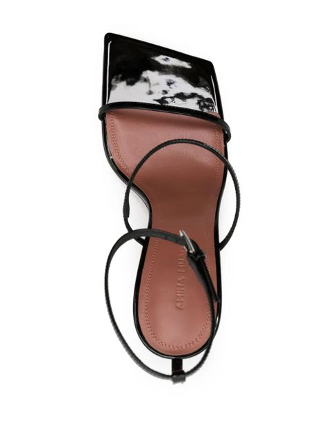 Amina Muaddi Maya 95mm leather sandals - Black - zdjęcie produktu nr 2