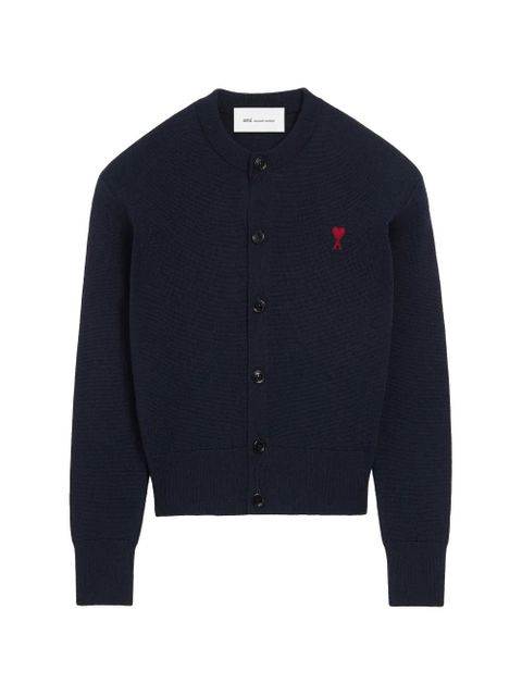 AMI Paris Ami De Coeur wool blue cardigan - zdjęcie produktu nr 1