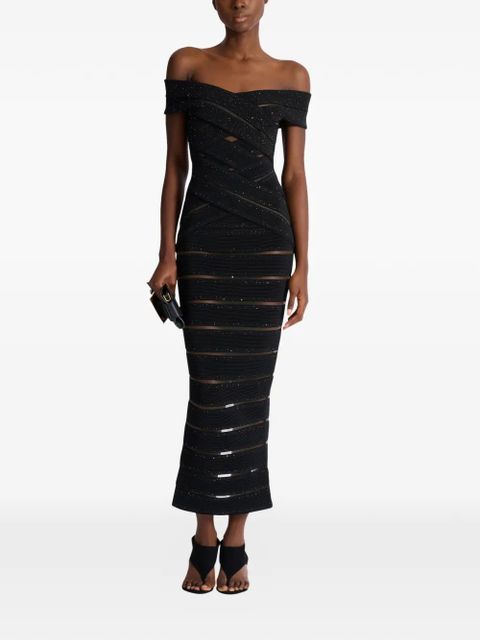 Balmain knit bodycon midi dress - Black - zdjęcie produktu nr 2