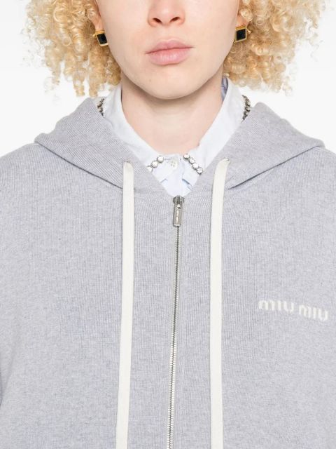 Miu Miu zip-up hoodie - Grey