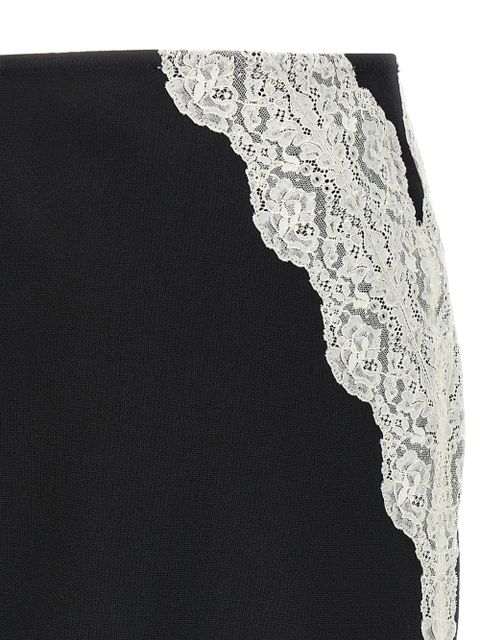 Jil Sander lace-inserts midi skirt - Black