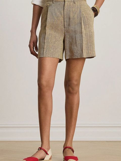 Lauren Ralph Lauren szorty eleganckie damskie lniane - zdjęcie produktu nr 2