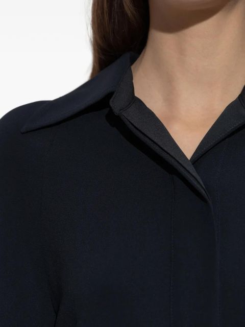 Victoria Beckham collared long-sleeve dress - Blue