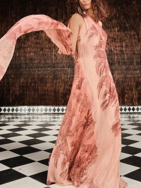 Johanna Ortiz Elegant Freedom one-Shoulder print maxi dress - Neutrals