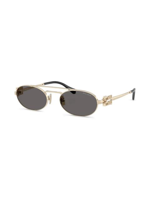 Miu Miu Eyewear logo-lettering sunglasses - Gold - zdjęcie produktu nr 2