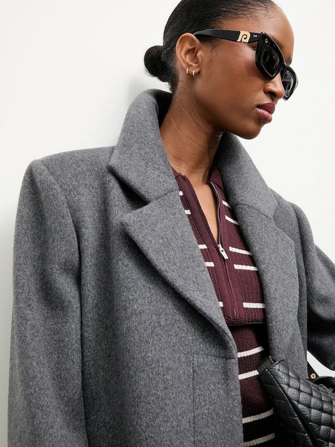 Answear Lab płaszcz damski kolor szary przejściowy