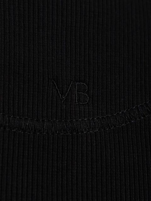 Victoria Beckham puff-sleeve ribbed top - Black