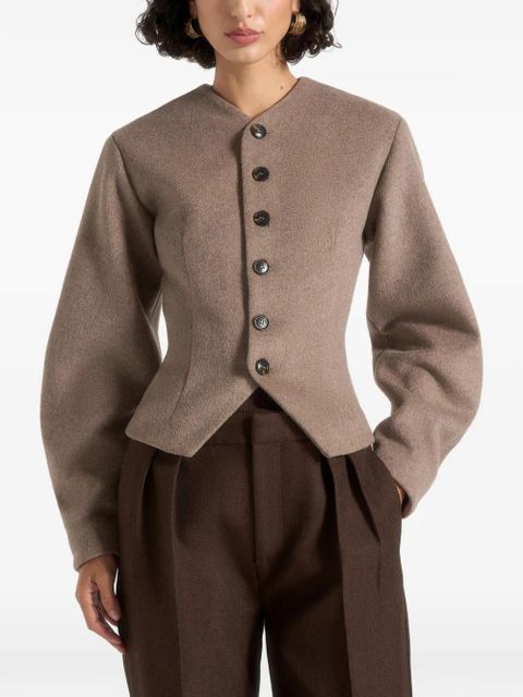 Manière De Voir Aya hourglass taupe jacket - Neutrals