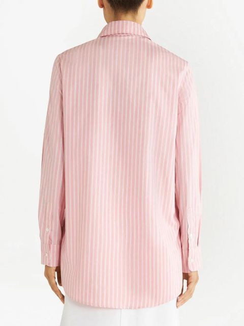 ETRO embroidered-logo striped shirt - Pink