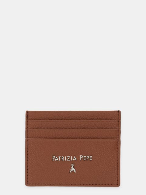 Patrizia Pepe etui na karty skórzane kolor brązowy CQ7001 L001 - zdjęcie produktu nr 1