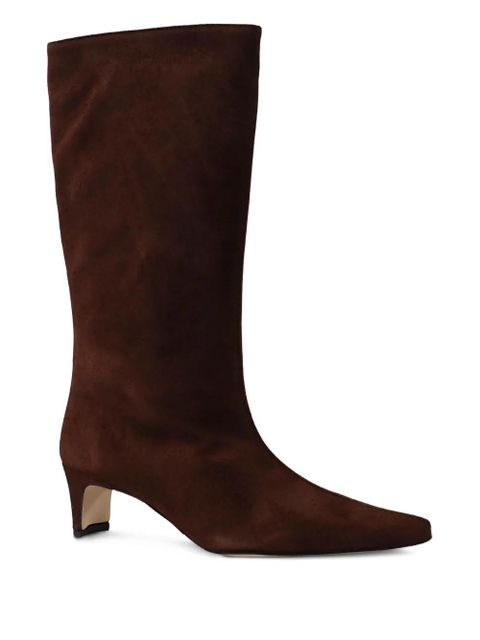 STAUD 55mm leather pointed-toe boots - Brown