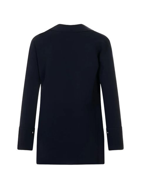 Max Mara embroidered-logo V-neck polo sweater - Blue - zdjęcie produktu nr 2