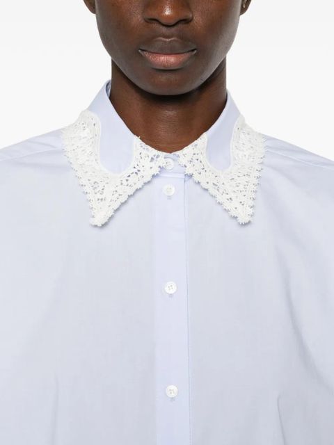 SANDRO lace-trim shirt - Blue
