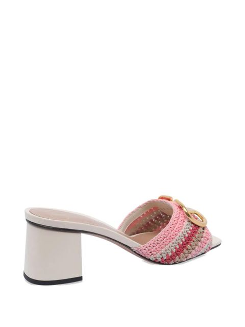 Valentino Garavani 60mm VLogo crochet sandals - Pink