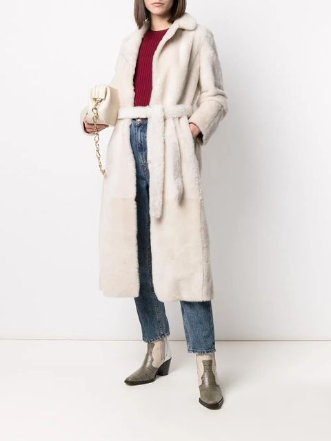 Yves Salomon full-length shearling coat - White - zdjęcie produktu nr 2