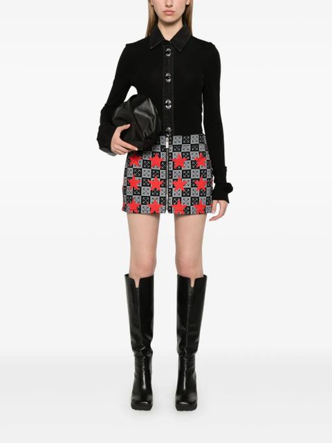 Off-White star-print denim skirt - Black