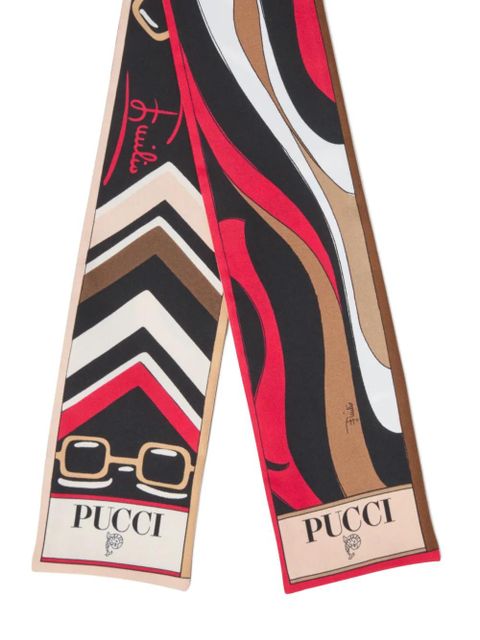 PUCCI Istrice Marmo-print silk scarf - Black