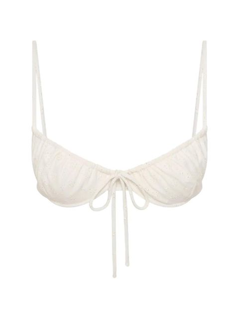 Faithfull the Brand Halo broderie anglaise bikini top - White - zdjęcie produktu nr 1