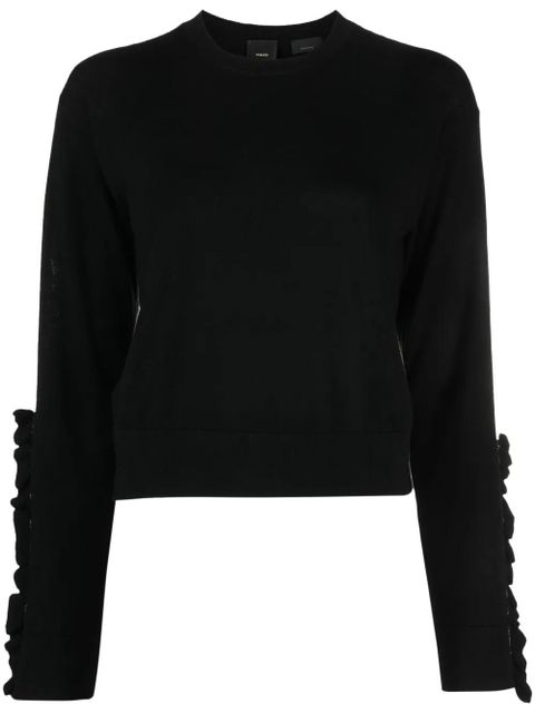 PINKO ruffled long-sleeve wool jumper - Black - zdjęcie produktu nr 1