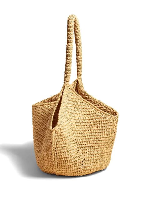 KHAITE medium Lotus raffia tote bag - Neutrals