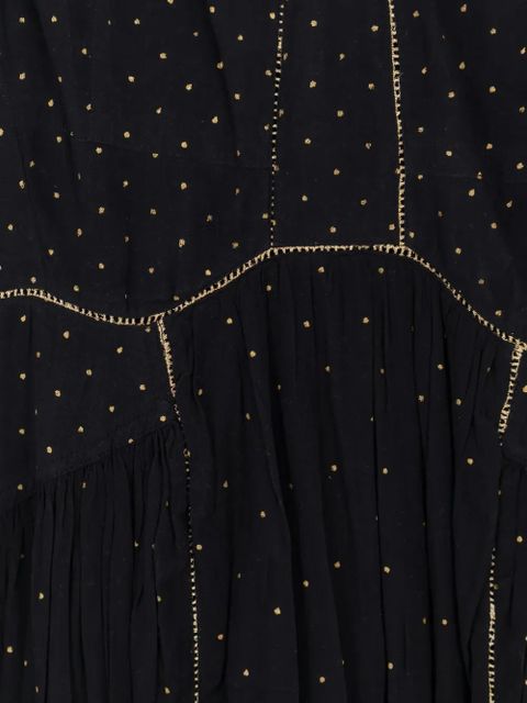 MARANT ÉTOILE dotted tiered midi dress - Black