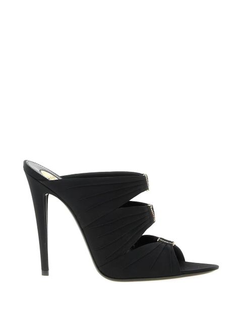 Saint Laurent curled logo mules - Black - zdjęcie produktu nr 1