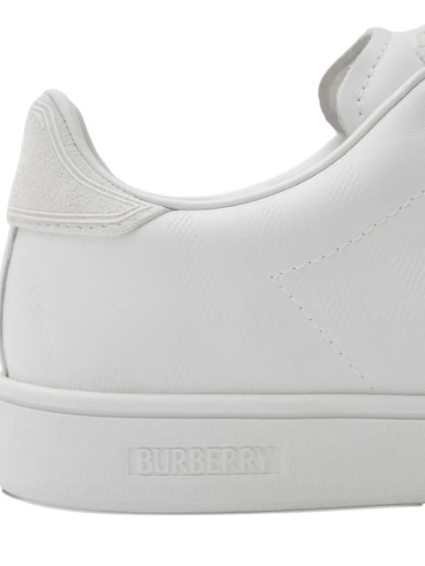 Burberry embossed-check leather sneakers - White