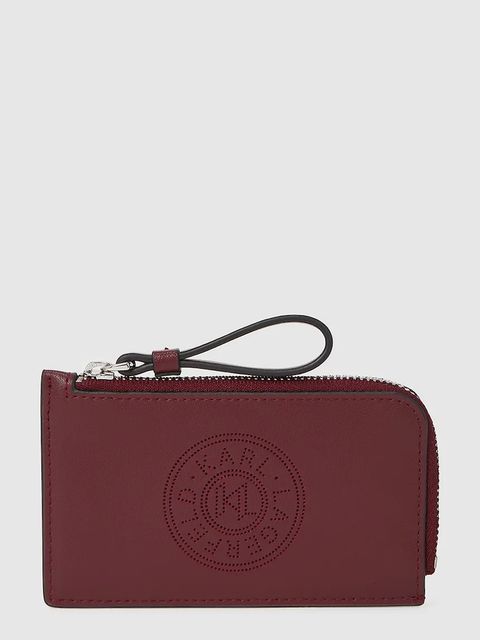 Karl Lagerfeld portfel skórzany K/CIRCLE damski kolor bordowy A4W32024 - zdjęcie produktu nr 1