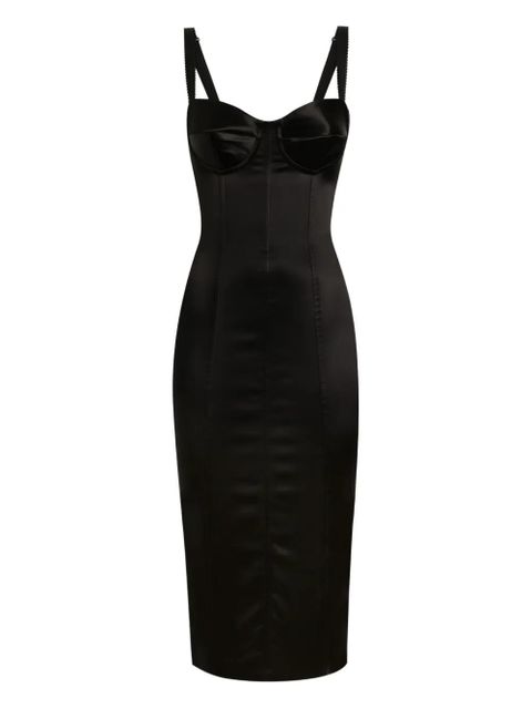 Dolce & Gabbana DNA satin midi dress - Black - zdjęcie produktu nr 1