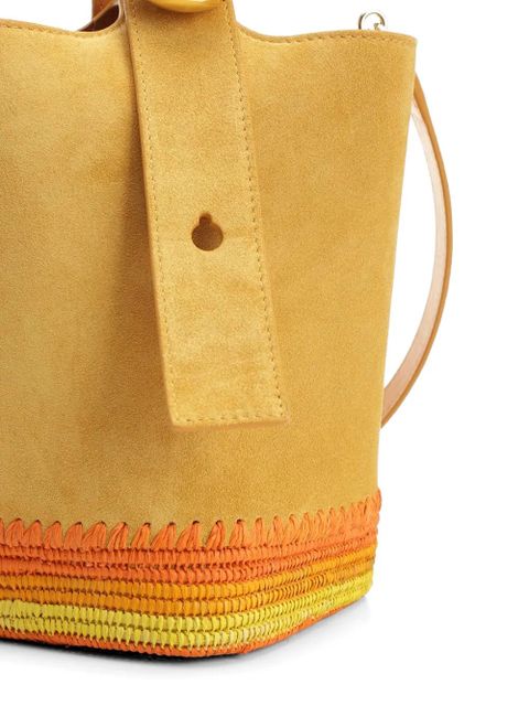 LOEWE mini Pebble suede bucket bag - Yellow