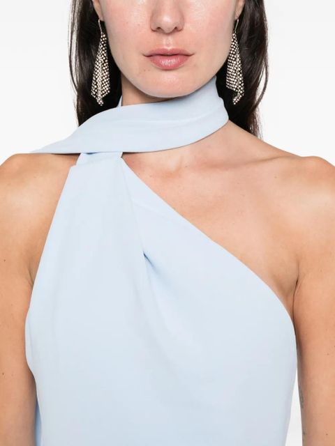 Solace London one-shoulder drape dress - Blue