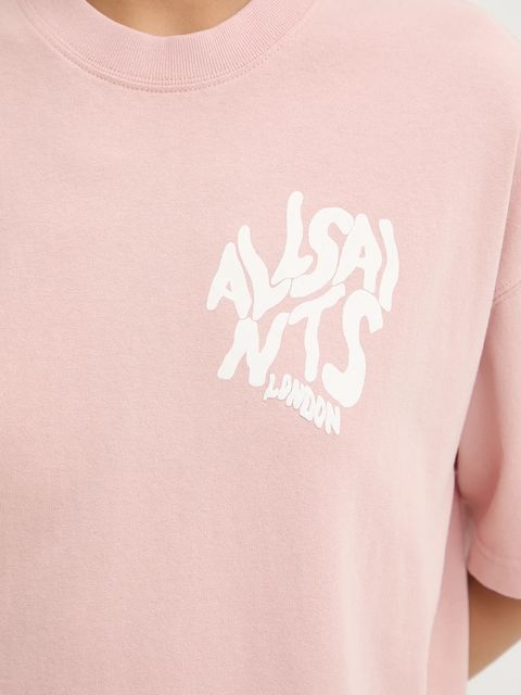 AllSaints t-shirt bawełniany damski kolor różowy W181JD