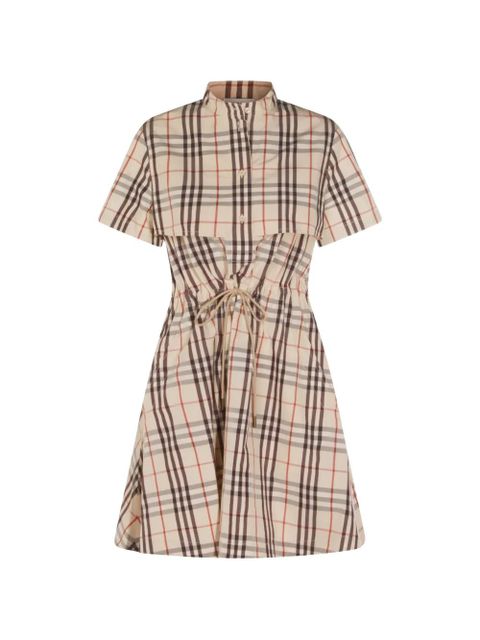 Burberry check shirt mini dress - Neutrals - zdjęcie produktu nr 1