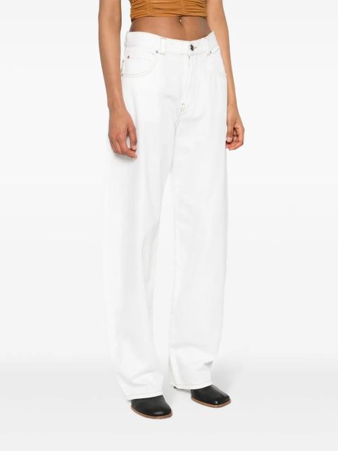 PINKO motif-embroidered jeans - White