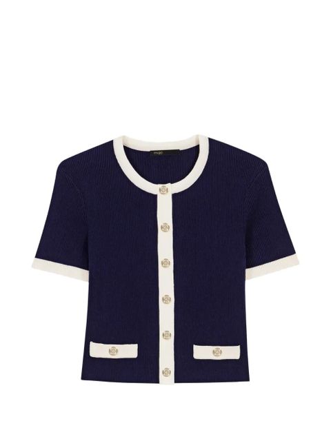 Maje ribbed contrast-trim cardigan - Blue - zdjęcie produktu nr 1