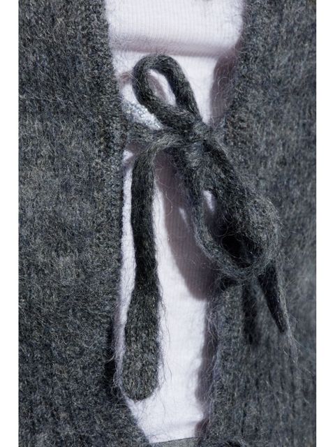 GANNI self-tie fastening cardigan - Grey