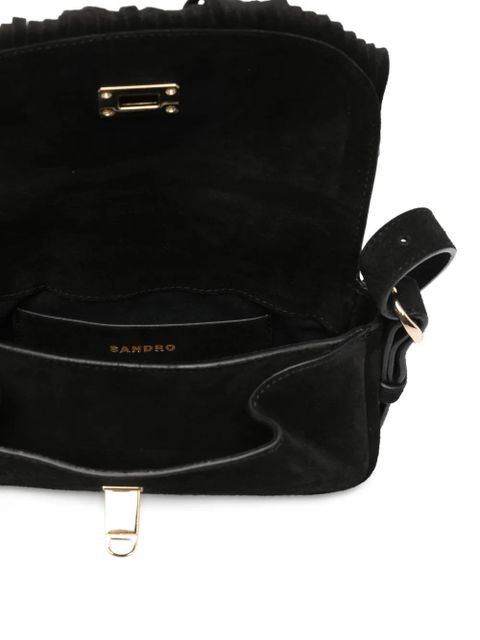 SANDRO mini fringed crossbody bag - Black