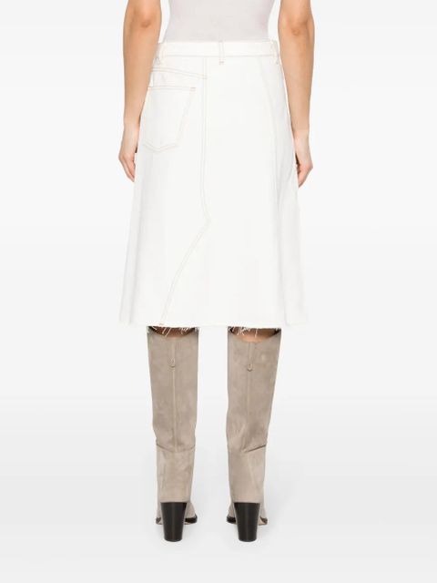 Tory Burch Deconstructed denim skirt - Neutrals