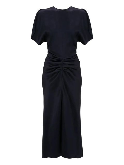 Victoria Beckham gathered-waist midi dress - Blue - zdjęcie produktu nr 1