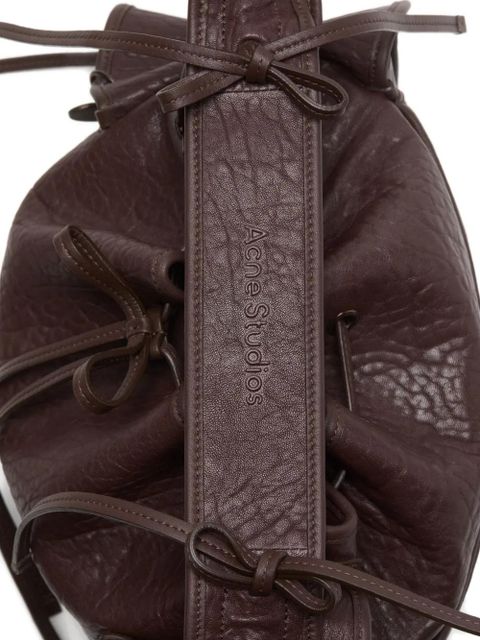 Acne Studios ruffled drawstring shoulder bag - Brown