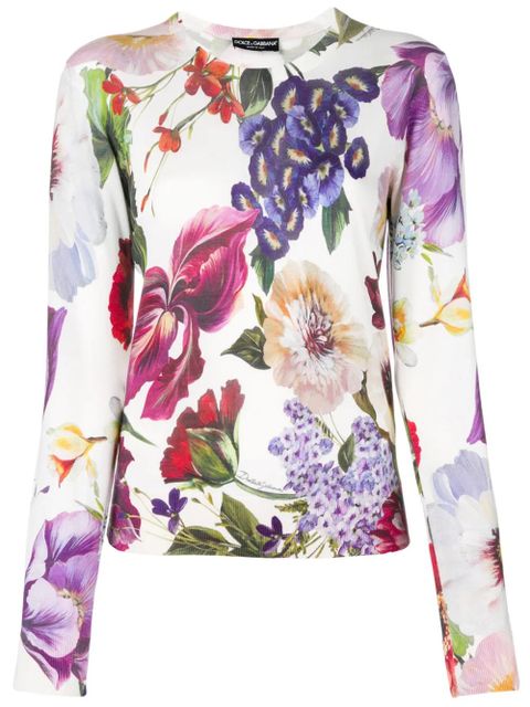 Dolce & Gabbana floral print sweater - White - zdjęcie produktu nr 1