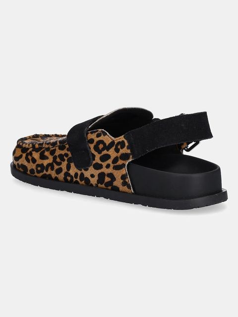 Tommy Jeans sandały skórzane TJW MULE LEOPARD damskie kolor brązowy EN0EN02884 - zdjęcie produktu nr 2