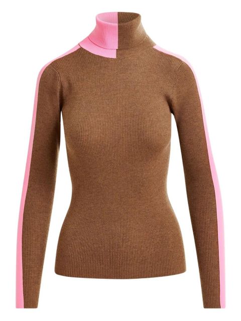 Essentiel Antwerp stripe-detail turtleneck sweater - Brown - zdjęcie produktu nr 1