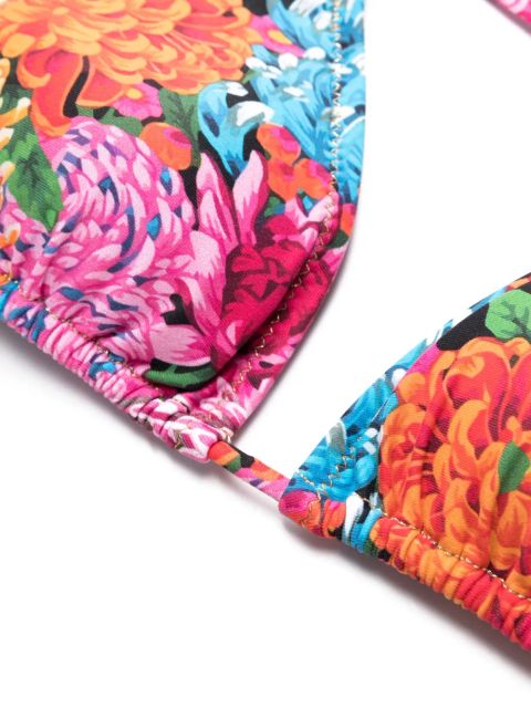 Reina Olga Miami floral-print bikini set - Orange