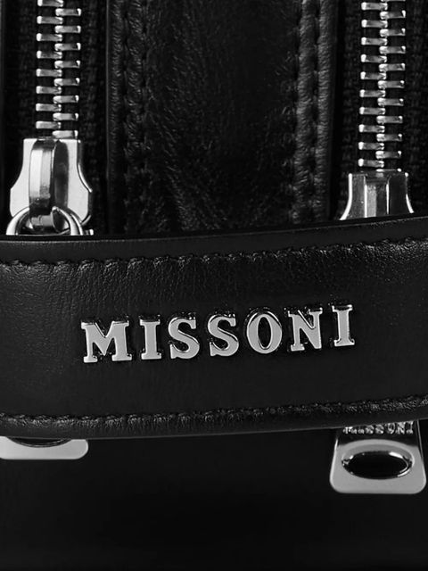 Missoni logo-pattern clutch bag - Black