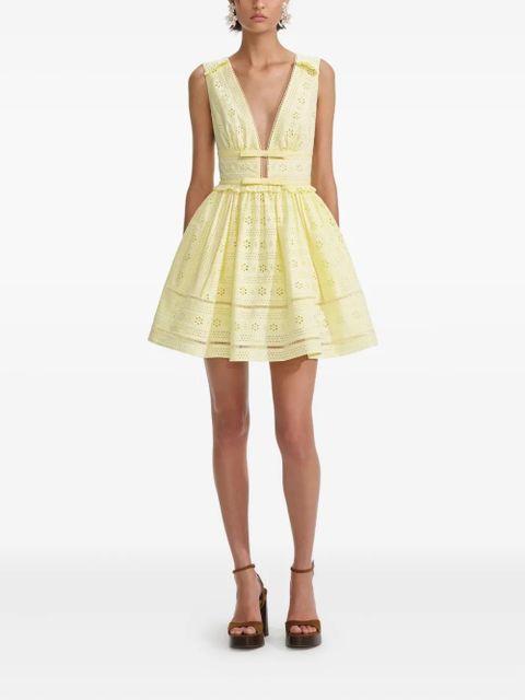 Self-Portrait cotton dress - Yellow