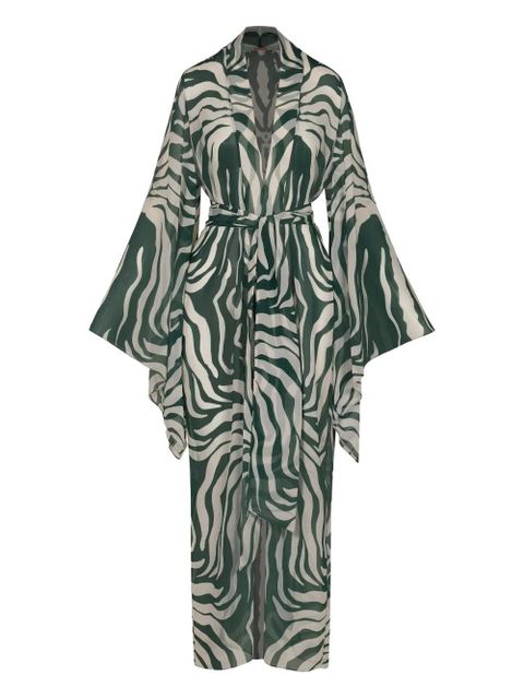Johanna Ortiz Amazon zebra-print kimono - Green - zdjęcie produktu nr 2